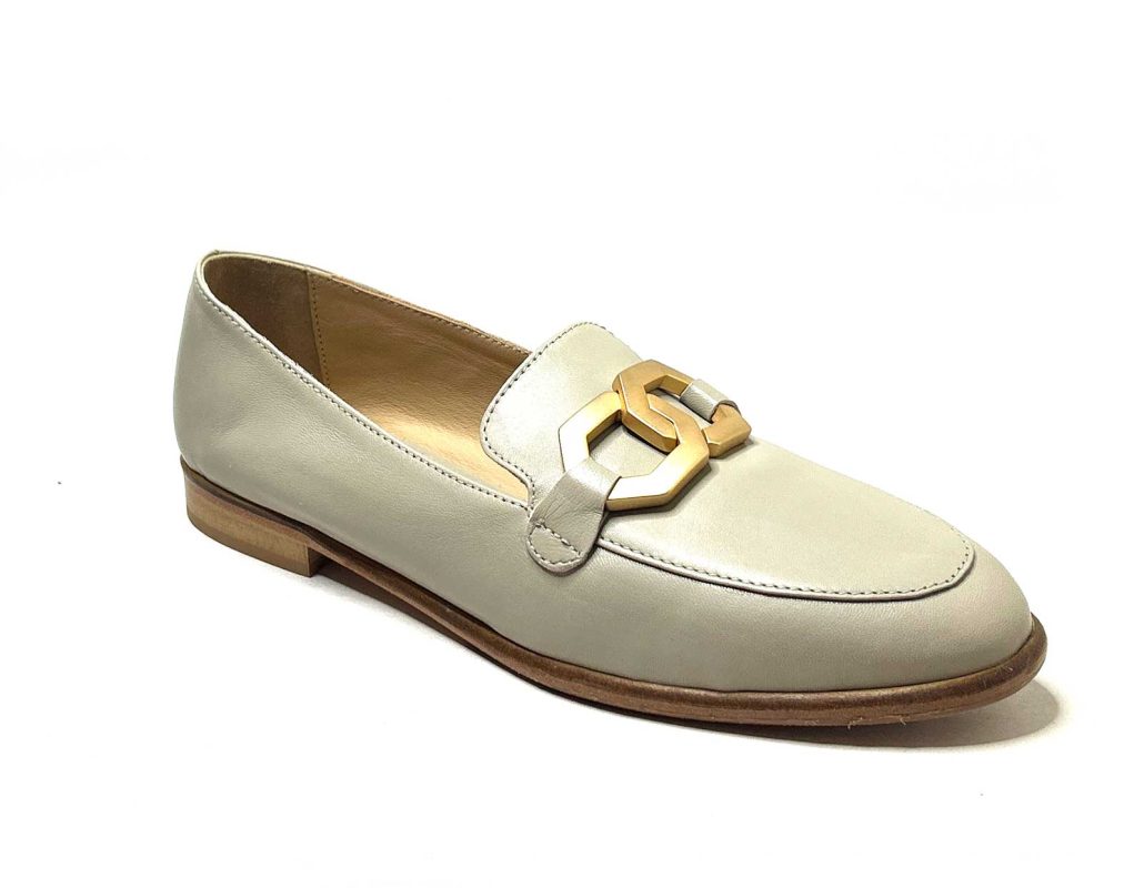 KALENAS| Leather loafer with gold accessory - KALENA'S SHOES